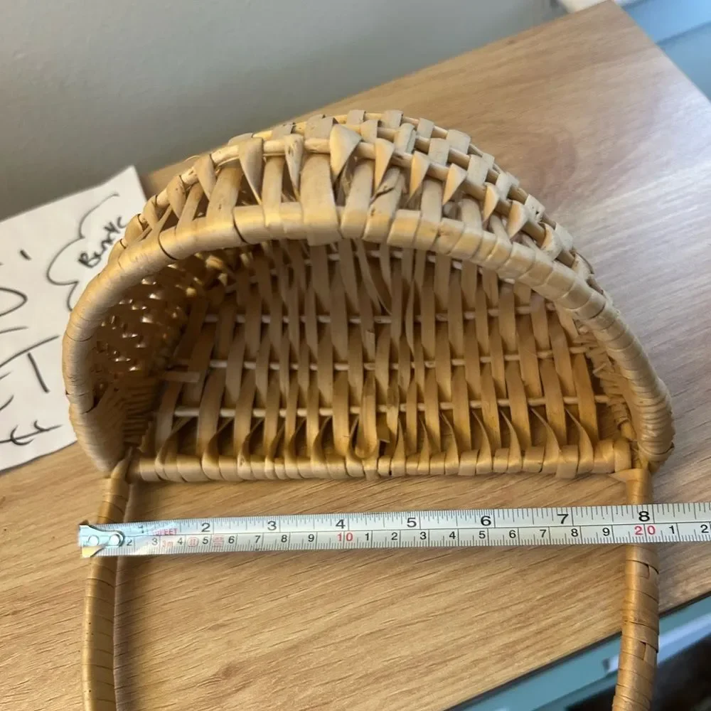 2 - Woven Wall Baskets with Handle - Natural